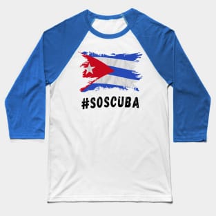 Cuba Libre Freedom Vintage SOSCuba Baseball T-Shirt